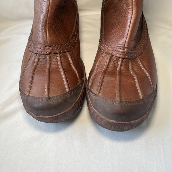Ugg Belcloud Duck Boot Tall Sheepskin Shearling Lined Size 6.5 37.5 Brown 1900 - Picture 2 of 16